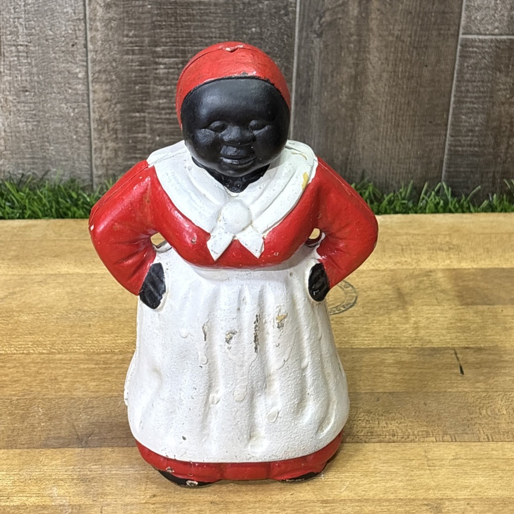 Vintage Cast Iron Figural Kitchenware Collectible Bank Style 8 Inch Americana